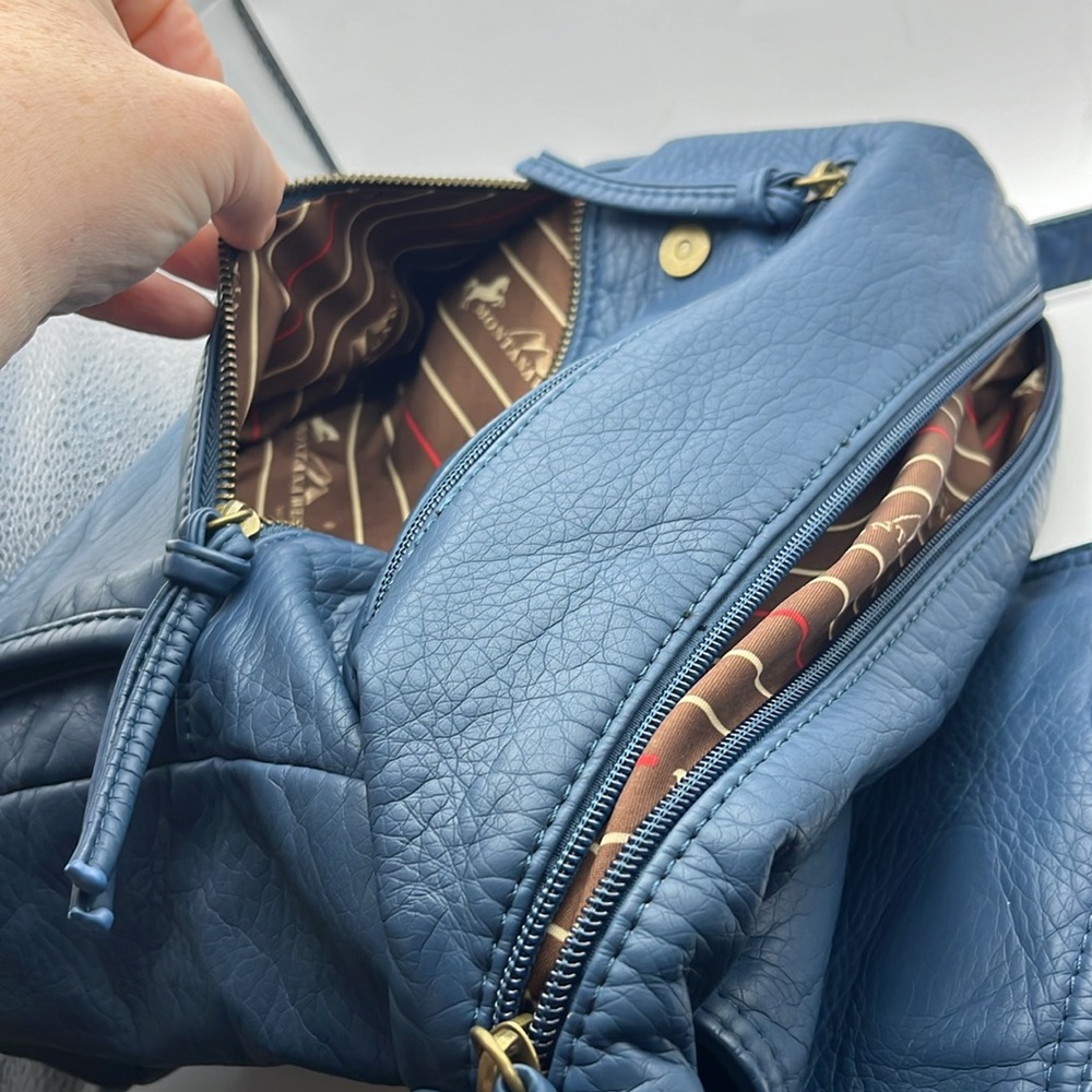 NWOT BLUE Crossbody Bag for Women Multi Pocket Shoulder Travel Soft Leather - Picture 5 of 5